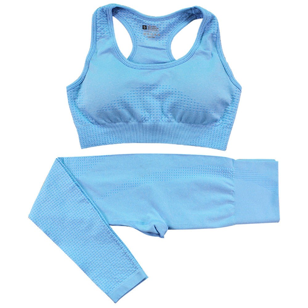 Women's Seamless Yoga Set - 2PCS High Waist Leggings & Fitness Crop Top Gym Outfit - Allen - Fitness