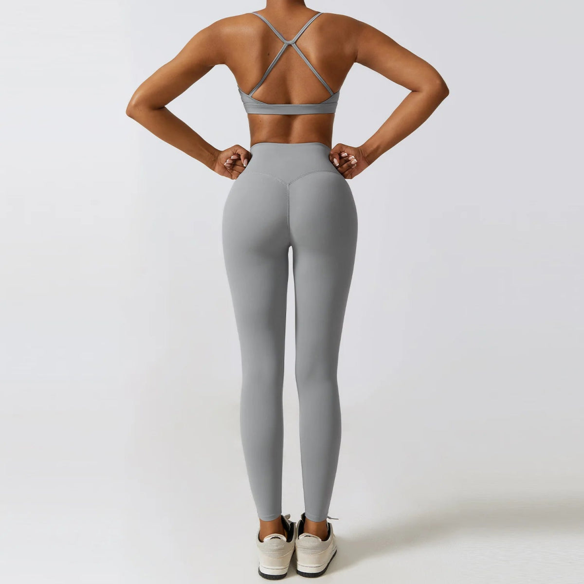 Workout Sets Women Zip up Crop Jacket High Waist Yoga Leggings With Sport Bra - Allen - Fitness