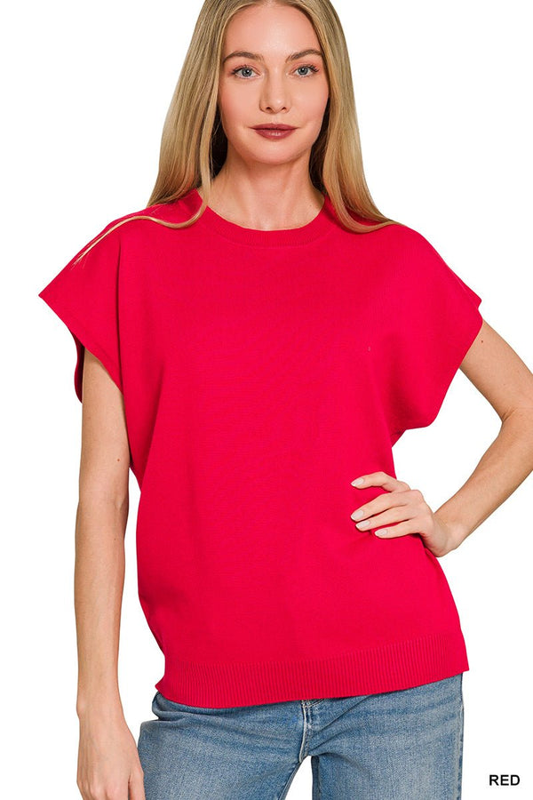 Zenana Ribbed Sleeveless Knit Pullover Top
