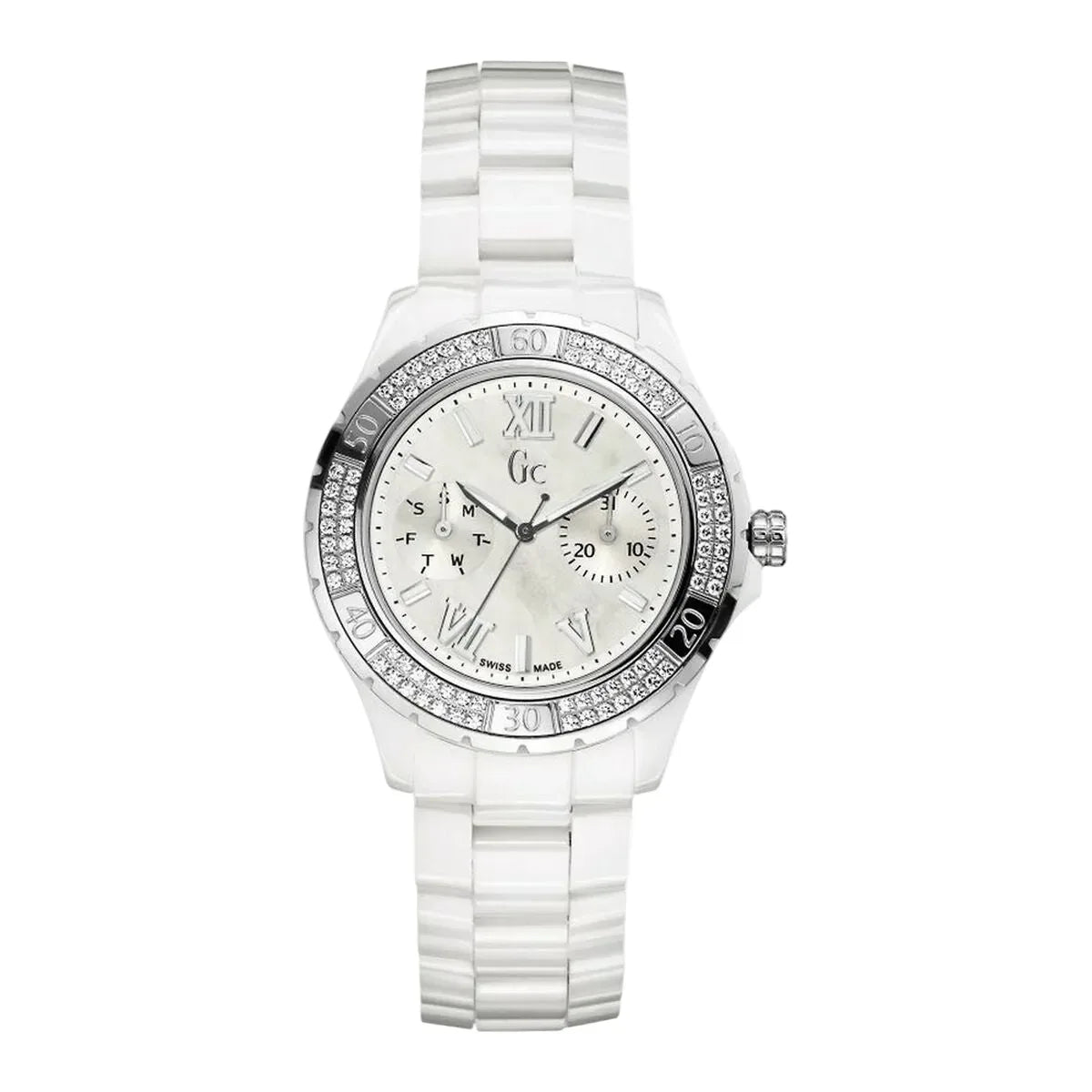 Ladies' Watch GC Watches X69111L11 - Elegant 36mm White Ceramic Quartz Timepiece - Allen-Fitness