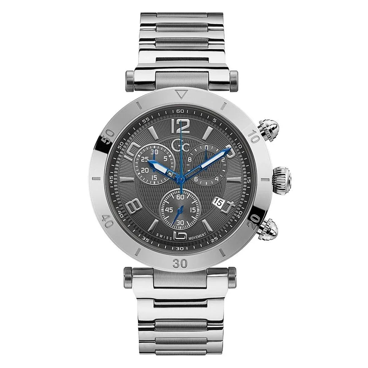 Men's Watch GC Watches Y68001G5MF, Stylish 44mm Stainless Steel Quartz with Grey Dial - Allen-Fitness