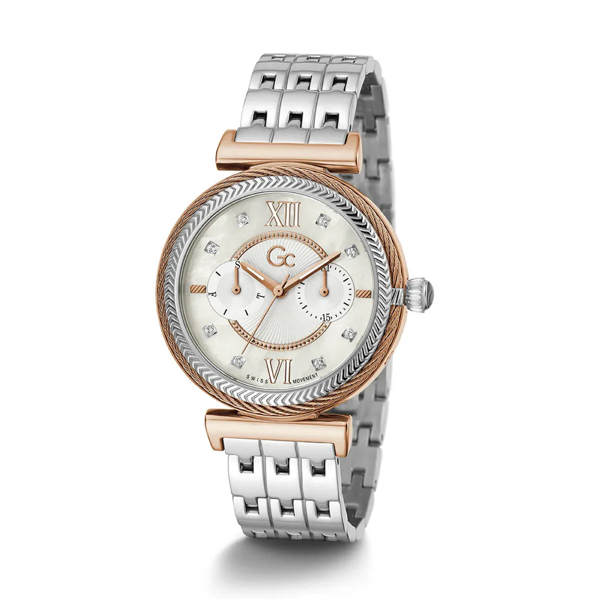 Ladies' Watch GC Watches 38 mm Quartz with Grey Sapphire Face & Pink Stainless Steel Case - Allen-Fitness