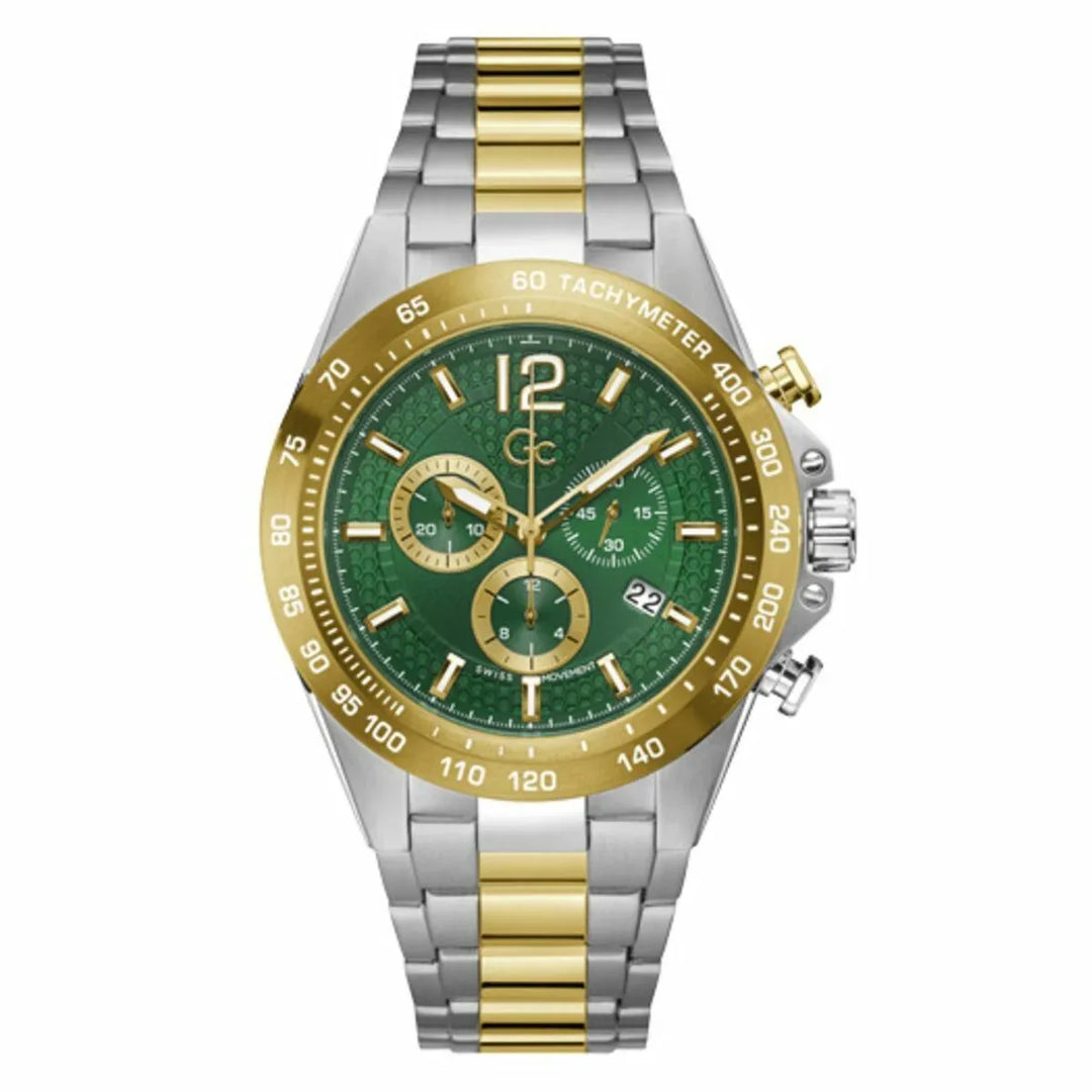 Ladies' Watch GC Watches Z07008G9MF - 44mm Stainless Steel Quartz Wristwatch with Green Face - Allen-Fitness