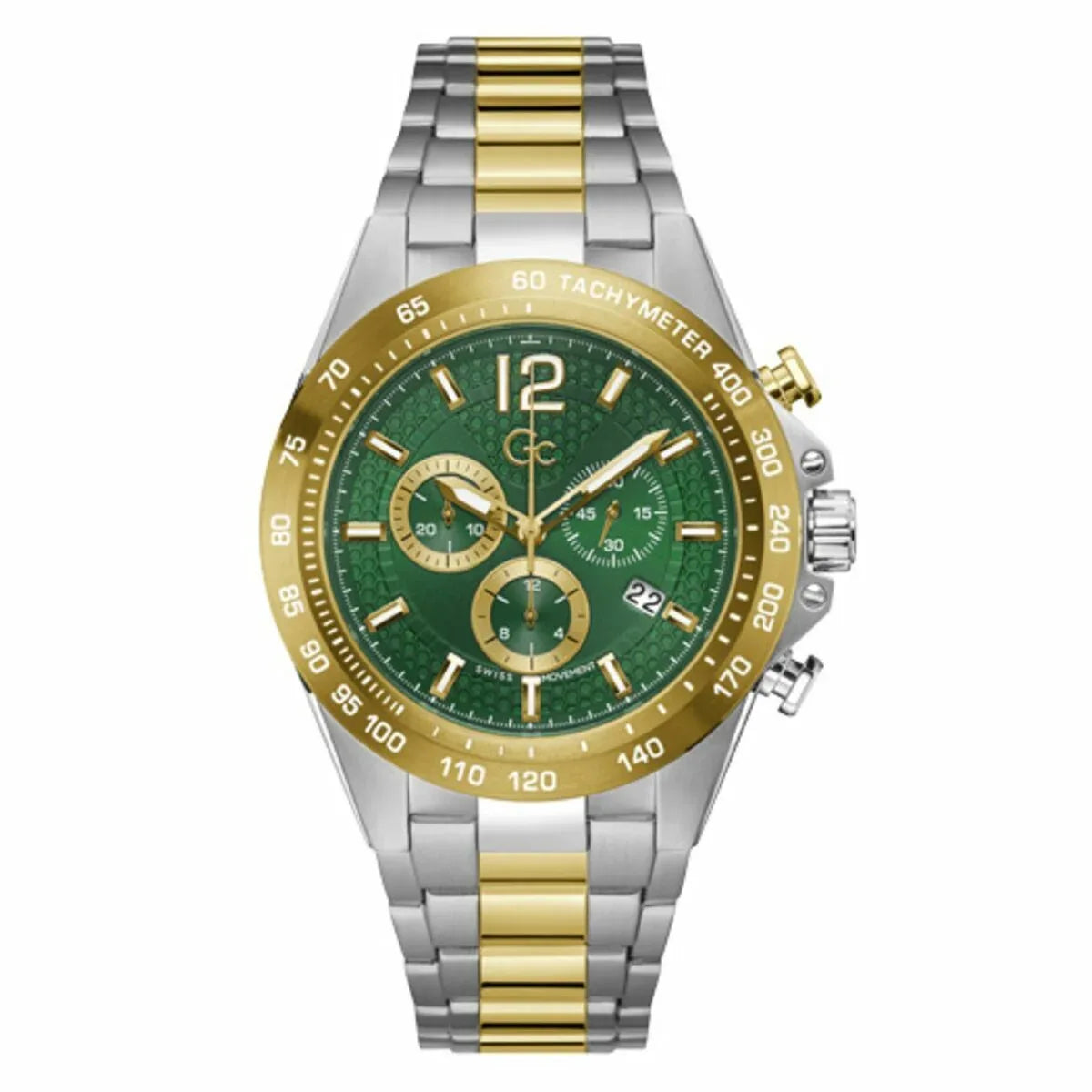 Ladies' Watch GC Watches Z07008G9MF - 44mm Stainless Steel Quartz Wristwatch with Green Face - Allen-Fitness