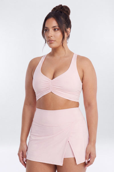 CloudForm™ Front Wrap Sports Mini Skort - Beige
