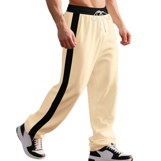 Loose contrasting oversized sports sweatpants for men