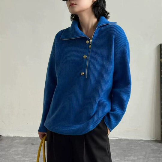 Half zip stand up collar sweater