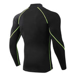 Men's High Collar Fitness Long Sleeve Pro Sports Autumn and Winter Running Shirt - Allen-Fitness