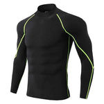 Men's High Collar Fitness Long Sleeve Pro Sports Autumn and Winter Running Shirt - Allen-Fitness