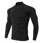 Men's High Collar Fitness Long Sleeve Pro Sports Autumn and Winter Running Shirt - Allen-Fitness