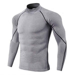 Men's High Collar Fitness Long Sleeve Pro Sports Autumn and Winter Running Shirt - Allen-Fitness