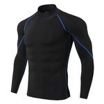Men's High Collar Fitness Long Sleeve Pro Sports Autumn and Winter Running Shirt - Allen-Fitness