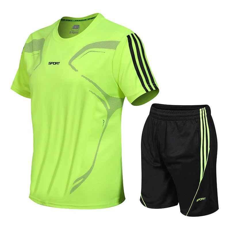 Men's Breathable Activewear Set - Moisture-Wicking T-Shirt & Quick-Dry Shorts - Allen-Fitness