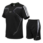Men's Breathable Activewear Set - Moisture-Wicking T-Shirt & Quick-Dry Shorts - Allen-Fitness
