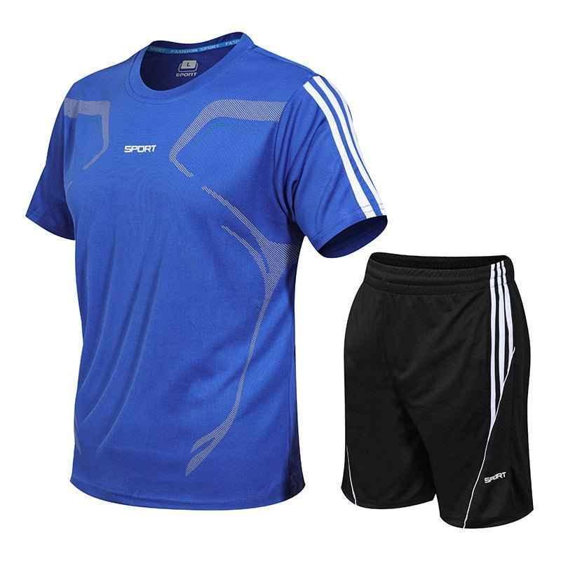 Men's Breathable Activewear Set - Moisture-Wicking T-Shirt & Quick-Dry Shorts - Allen-Fitness