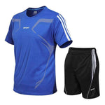 Men's Breathable Activewear Set - Moisture-Wicking T-Shirt & Quick-Dry Shorts - Allen-Fitness