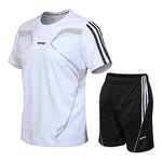 Men's Breathable Activewear Set - Moisture-Wicking T-Shirt & Quick-Dry Shorts - Allen-Fitness