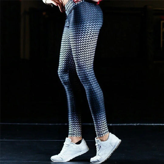 3D printed professional yoga pants for women with elastic training bottoms, high waisted fitness pants, slimming and lifting buttocks - Allen-Fitness