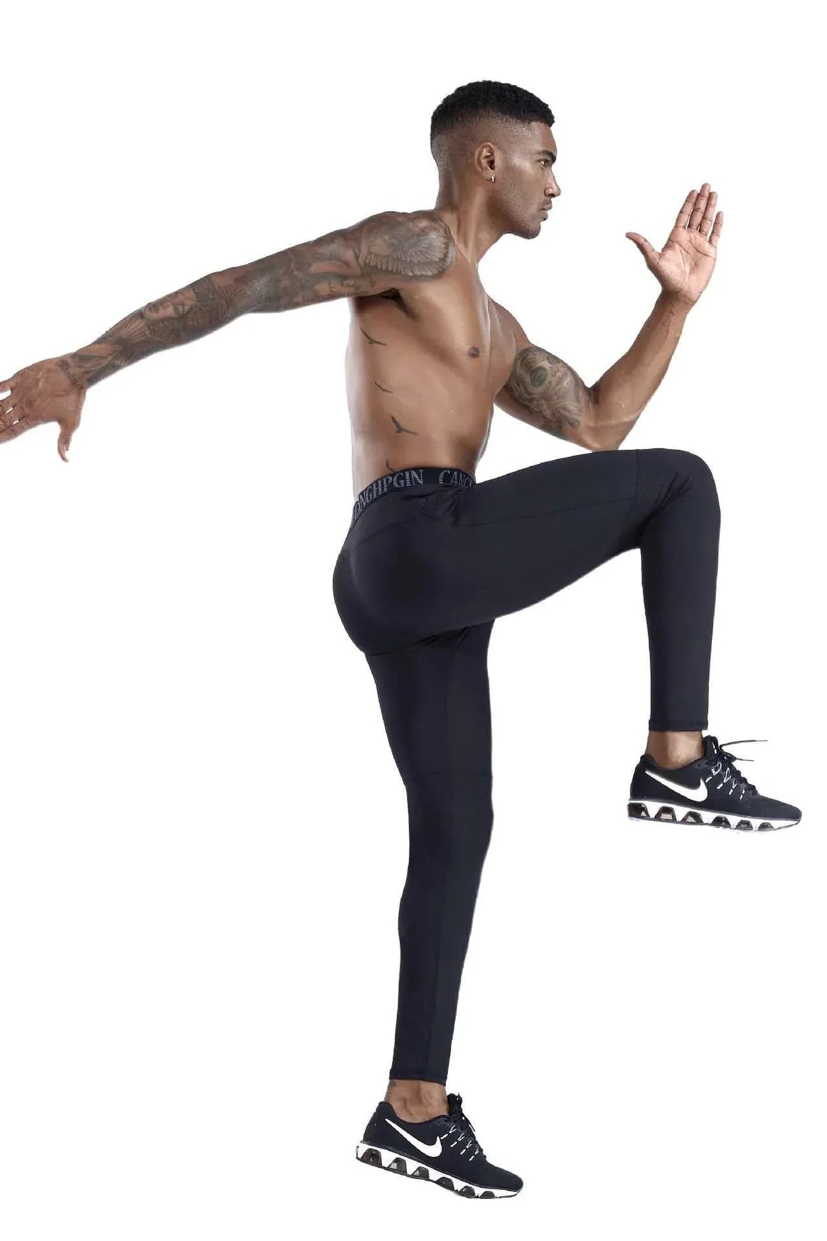 Men's Quick-Drying High Waist Sports Running Leggings - Allen-Fitness