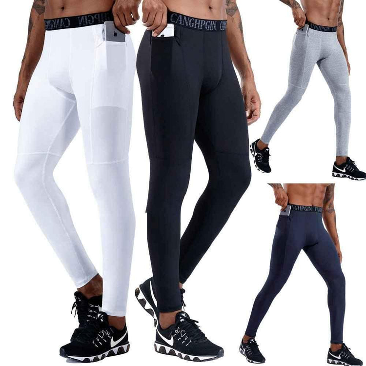 Men's Quick-Drying High Waist Sports Running Leggings - Allen-Fitness