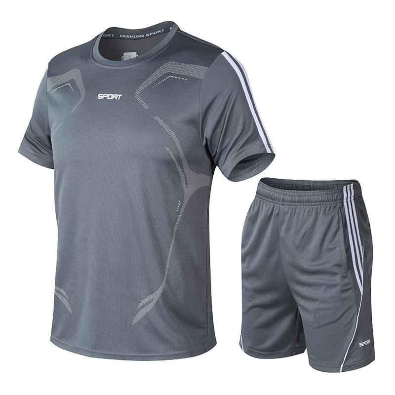 Men's Breathable Activewear Set - Moisture-Wicking T-Shirt & Quick-Dry Shorts - Allen-Fitness