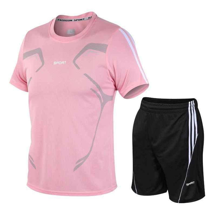Set Men's Sports Set Fitness Short Sleeve T-Shirt Shorts Light Strong Dry breathable casual short T sportswear
