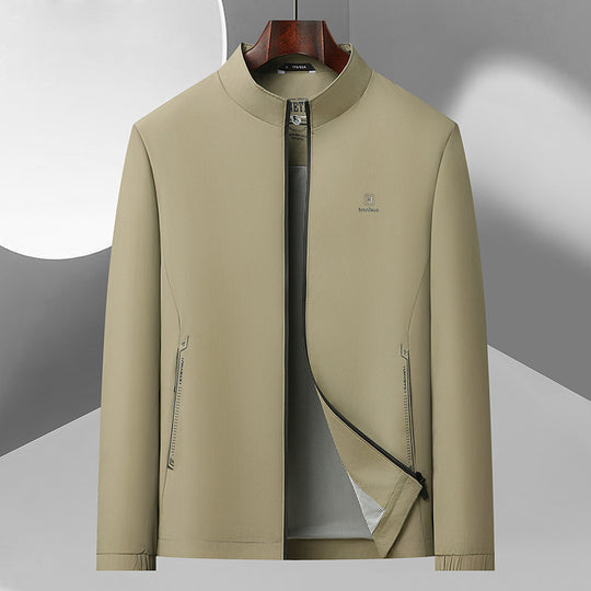 Long Sleeve Stand Collar Loose Fit Men&