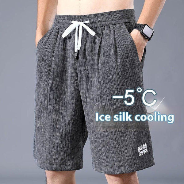Summer Ice Silk Men’s Sports Shorts Quick-drying Knee Length: Summer Shorts for Men