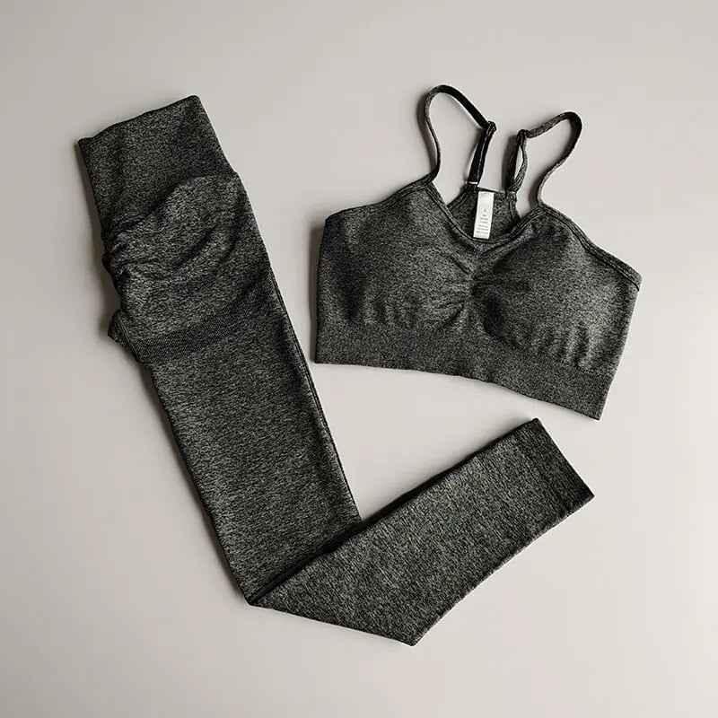 2 Piece gym Workout Clothes For Women Seamless Leggings Sports Bra Woman Running Sports Wear Gym Clothing Athletic Yoga Set - Allen-Fitness
