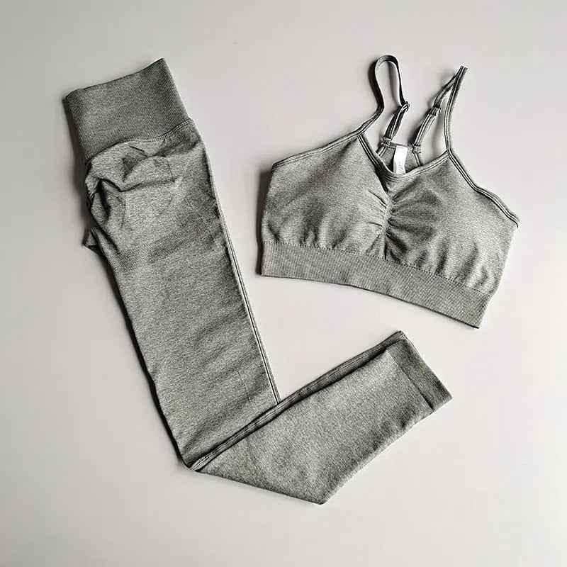 2 Piece gym Workout Clothes For Women Seamless Leggings Sports Bra Woman Running Sports Wear Gym Clothing Athletic Yoga Set - Allen-Fitness