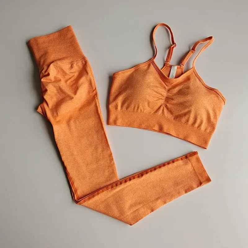 2 Piece gym Workout Clothes For Women Seamless Leggings Sports Bra Woman Running Sports Wear Gym Clothing Athletic Yoga Set - Allen-Fitness