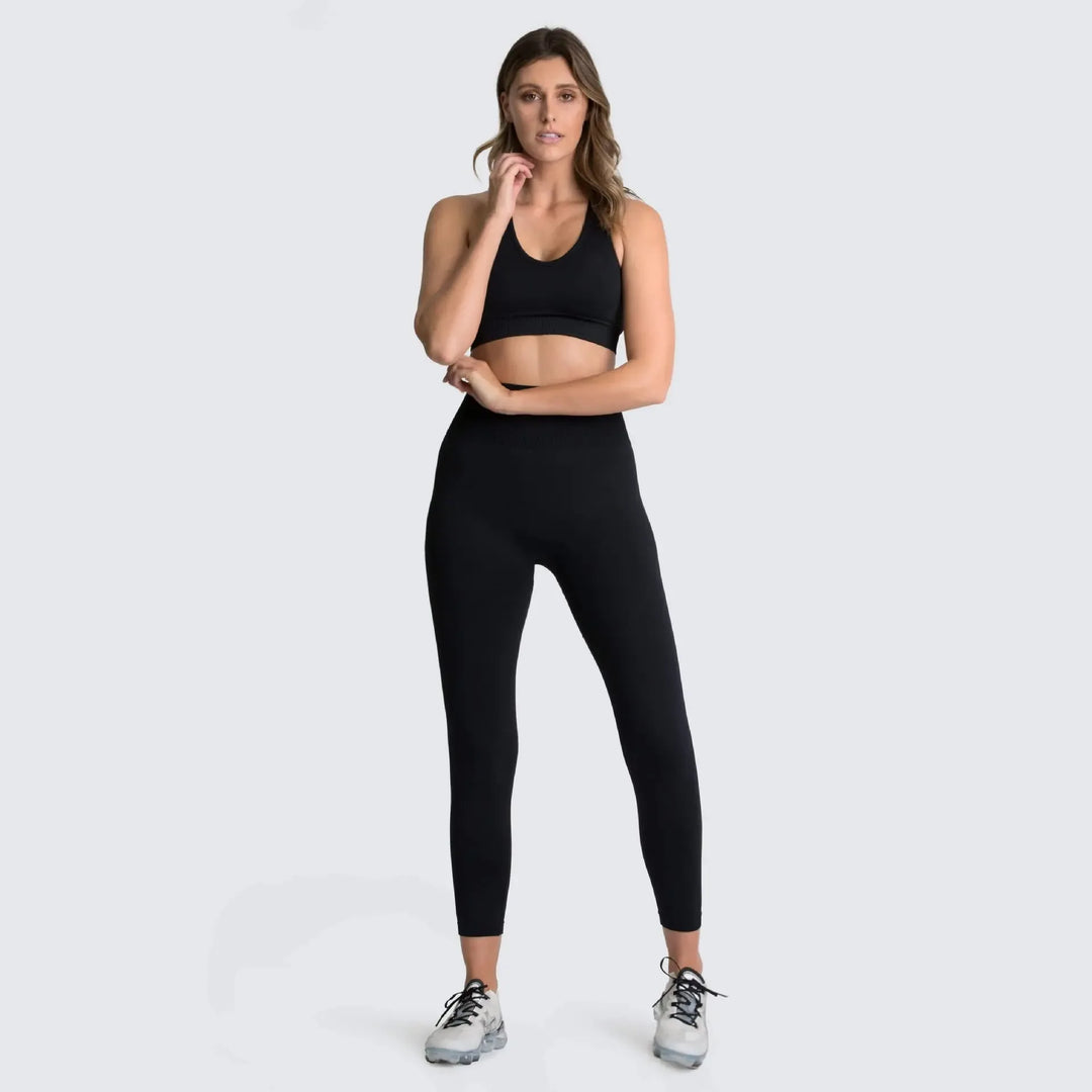 Gym Clothes Set for Women - 2-Piece Push-Up Yoga Bra &amp; High Waist Leggings in 12 Colors - Allen-Fitness