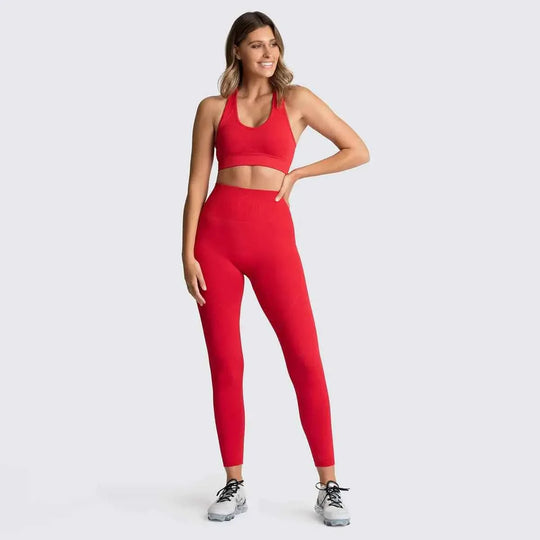 Gym Clothes Set for Women - 2-Piece Push-Up Yoga Bra &amp; High Waist Leggings in 12 Colors - Allen-Fitness