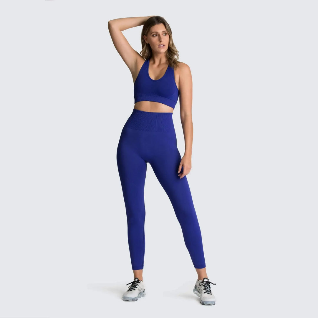 Gym Clothes Set for Women - 2-Piece Push-Up Yoga Bra &amp; High Waist Leggings in 12 Colors - Allen-Fitness