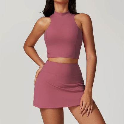 2 Piece Suit C Crop Tops Wide Leg Pants Yoga Set for Women - Allen - Fitness