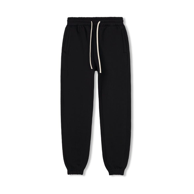 2025 Autumn and Winter European and American Men's Sweatshirts Pure Color Velvet Thickeneded Round Neck Trendy Brand Casual Suits Men's Sweatpants Casual Pants - Premium Fitness & Activewear