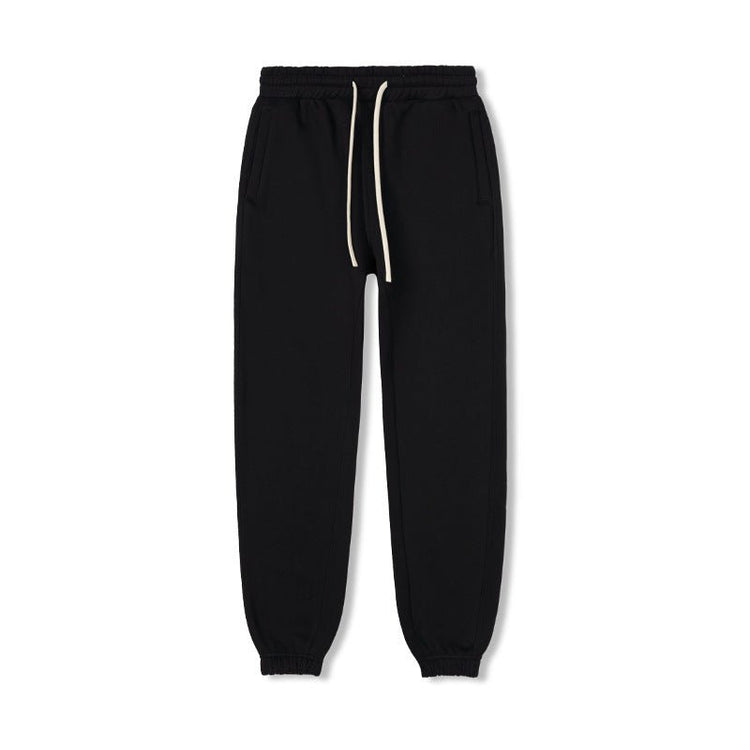 2025 Autumn and Winter European and American Men's Sweatshirts Pure Color Velvet Thickeneded Round Neck Trendy Brand Casual Suits Men's Sweatpants Casual Pants - Premium Fitness & Activewear