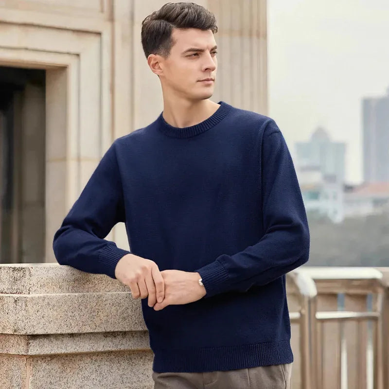 Thickened White Knit Base Layer Top - Warm Cotton Slim Fit Pullover, Available in Multiple Colors - Allen-Fitness