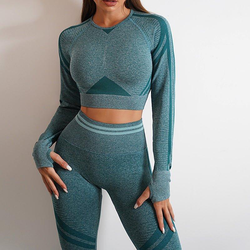 Seamless Yoga Pants Peach Hip Autumn And Winter Sports Bodybuilding Pants Top Suit - Allen-Fitness