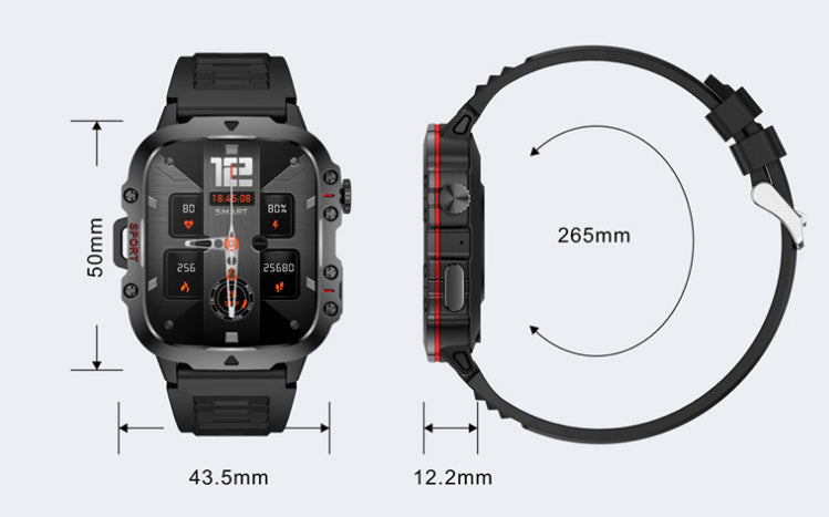 Multiple color options of the New QX11 Smart Bluetooth Watch including black and khaki variations.
