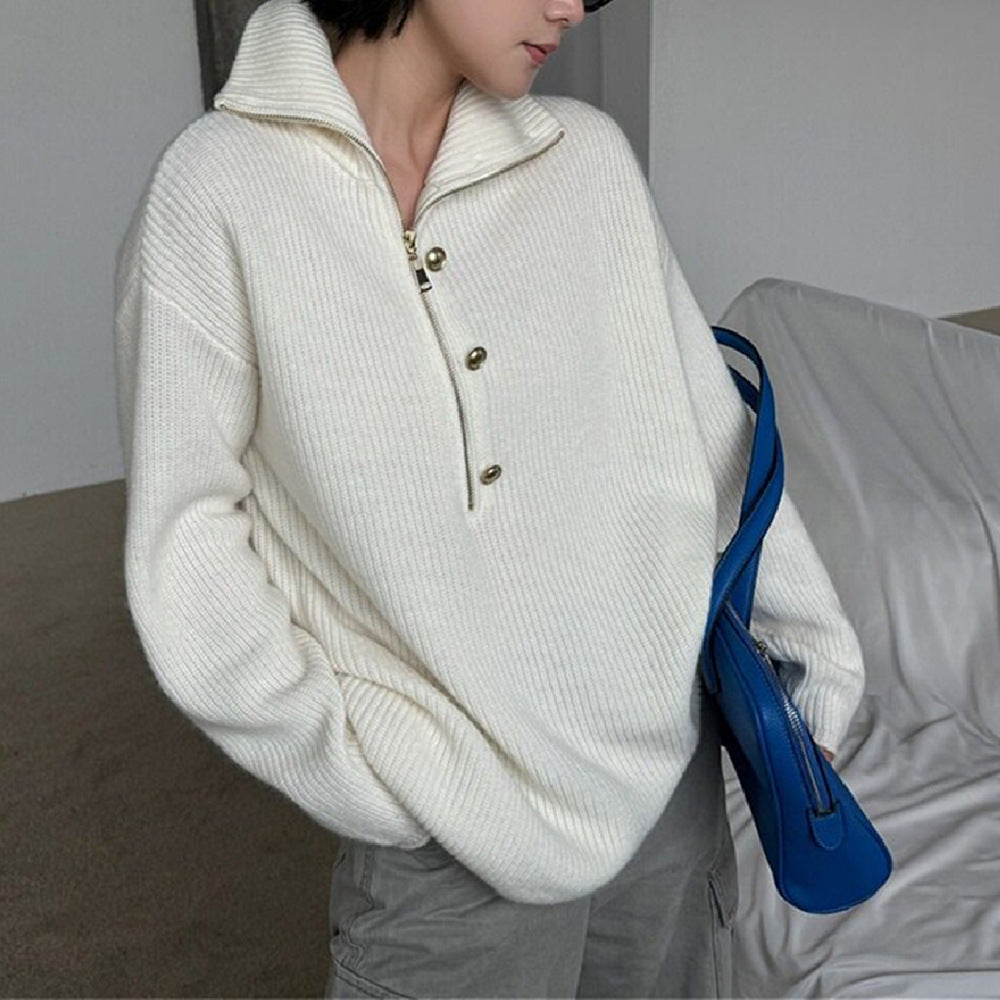 Half zip stand up collar sweater