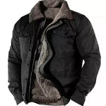 Heavy Side Seam Side Casual Zipper Loose Grey Brown Youth Cotton Jacket - Allen-Fitness