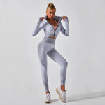 3-Piece Seamless Yoga Set for Women - Elastic Gym Outfit for Fitness and Yoga - Allen-Fitness