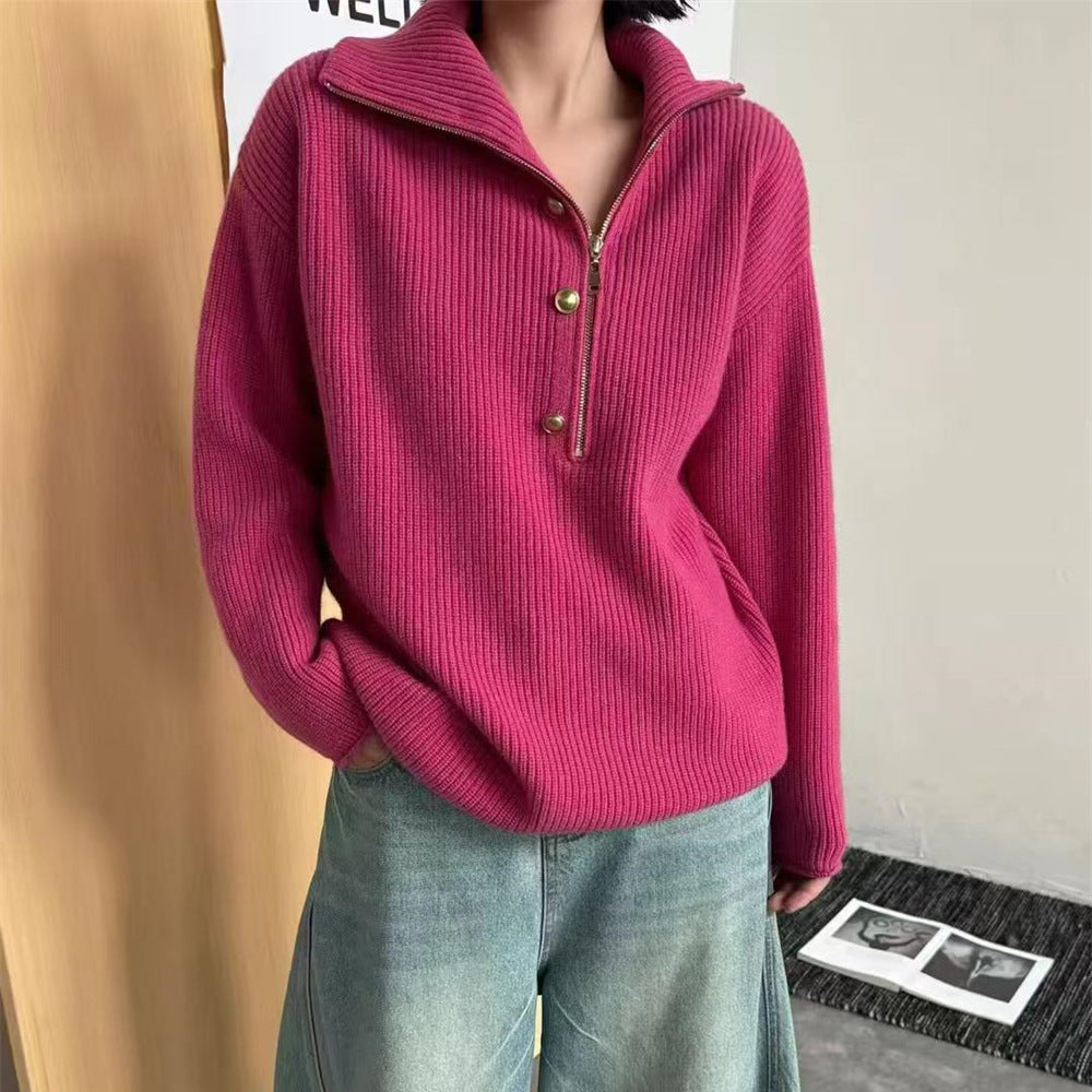 Half zip stand up collar sweater
