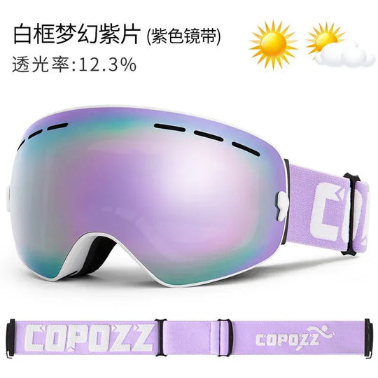Ultimate Anti-Fog Ski Goggles for Winter Sports - Unisex &amp; Large Spherical Fit - Allen-Fitness