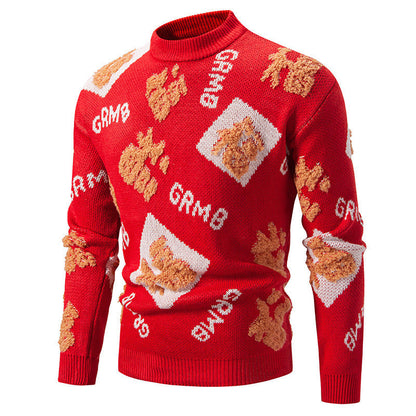 Men wearing the New Knitwear Half Turtleneck Fashion Sweater in various colors, showcasing versatility and comfort.