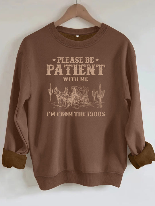 Round neck fleece hoodie