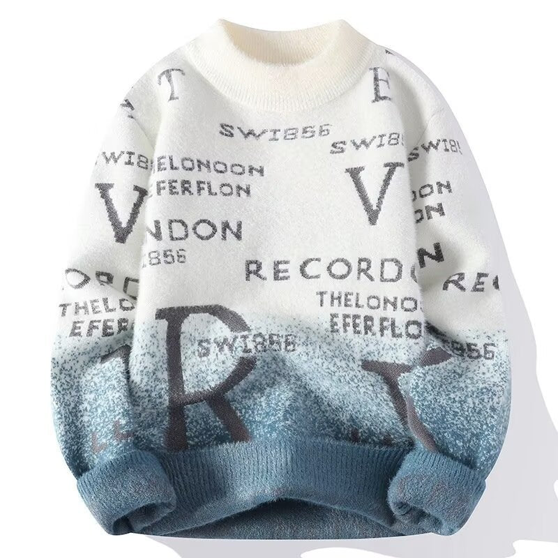 Half Turtleneck Simple Handsome Pullover Sweater - Trendy Half Turtleneck Sweater that combines style and functionality.