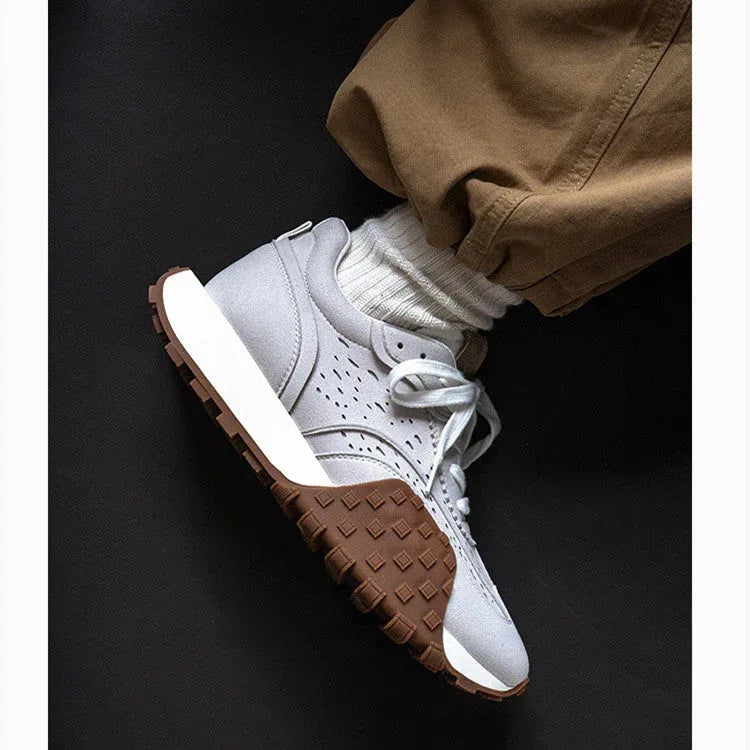 Retro Niche Thick-Soled Jogging Casual Sneakers with Breathable Comfort & Color-Blocking Style - Allen-Fitness