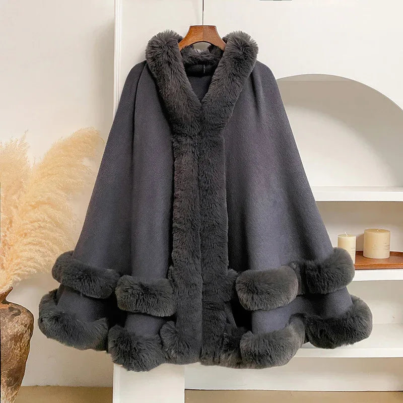 Warm Knitted Cardigan Shawl Cape Coat - Elegant Lightweight Design, Various Color Options - Allen-Fitness